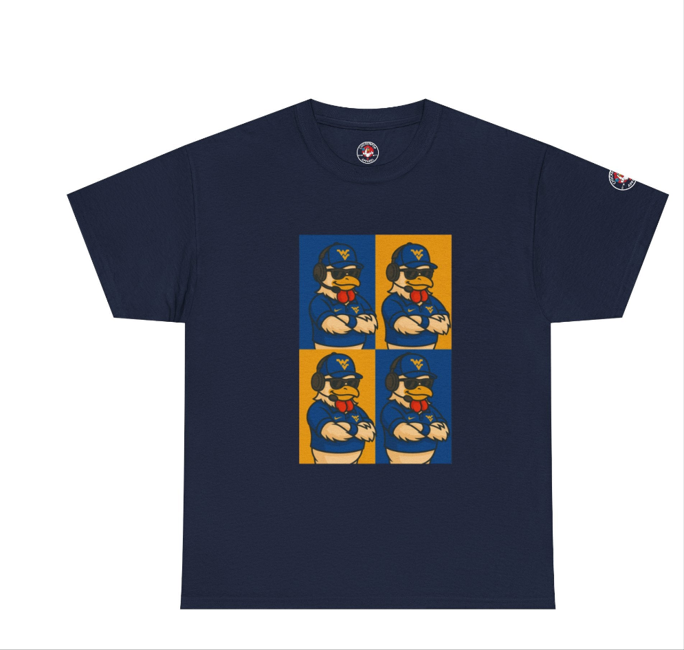 Warhol WVU Coop Daddy T-Shirt – Pop Art Coach Rooster Graphic Tee for Mountaineer Fans FREE SHIPPING