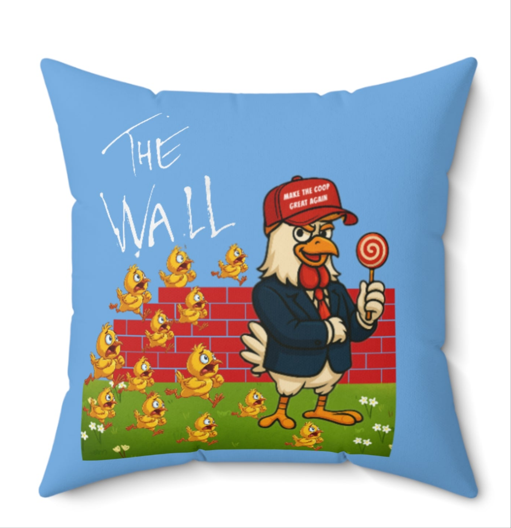 Another Chick Thru The Wall Throw Pillow – Bold Political Chicken Graphic Cushion | Soft & Sassy Accent Pillow for Couch, Bed, or Chair