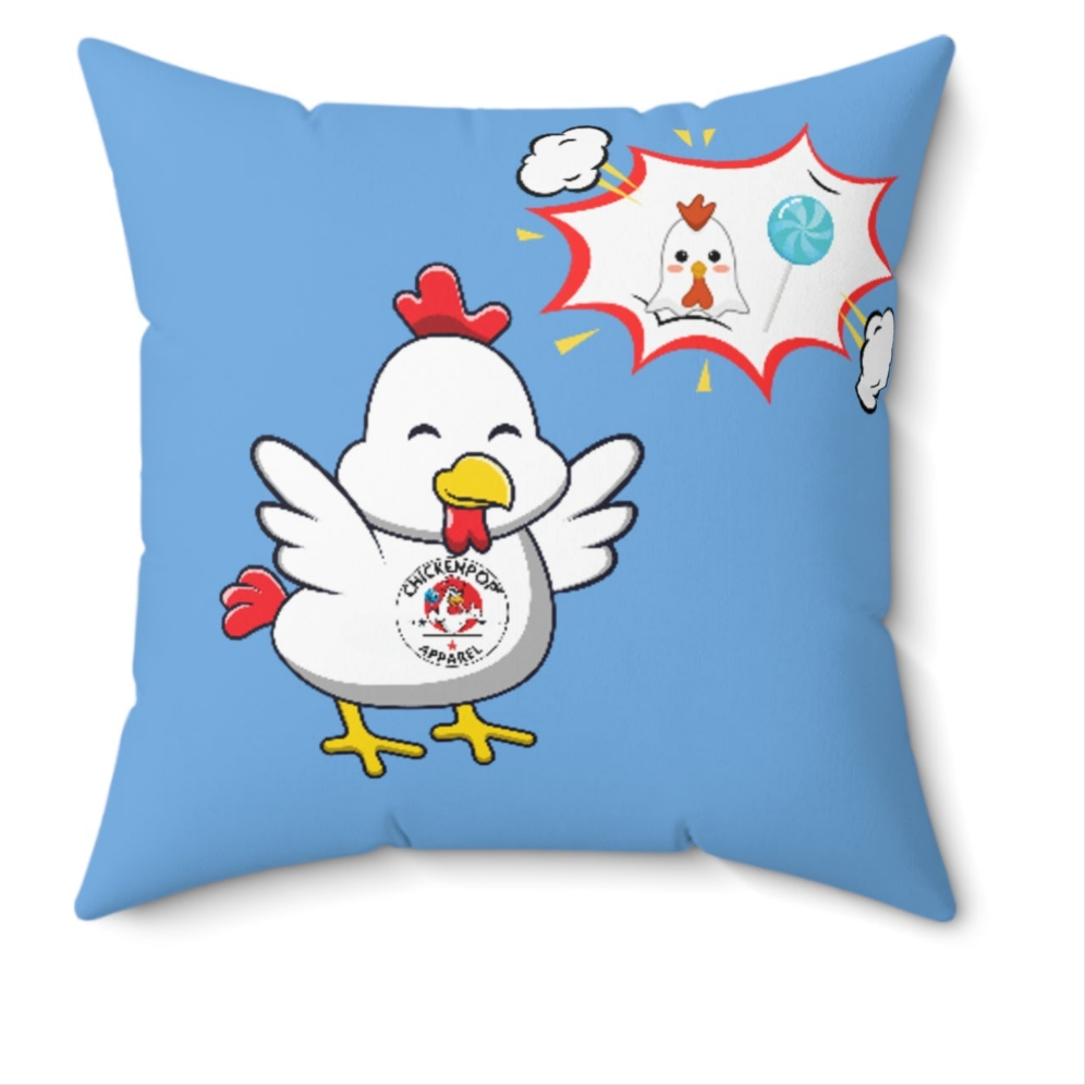 Dirty Mind Emoji Chick Spun Polyester Square Pillow