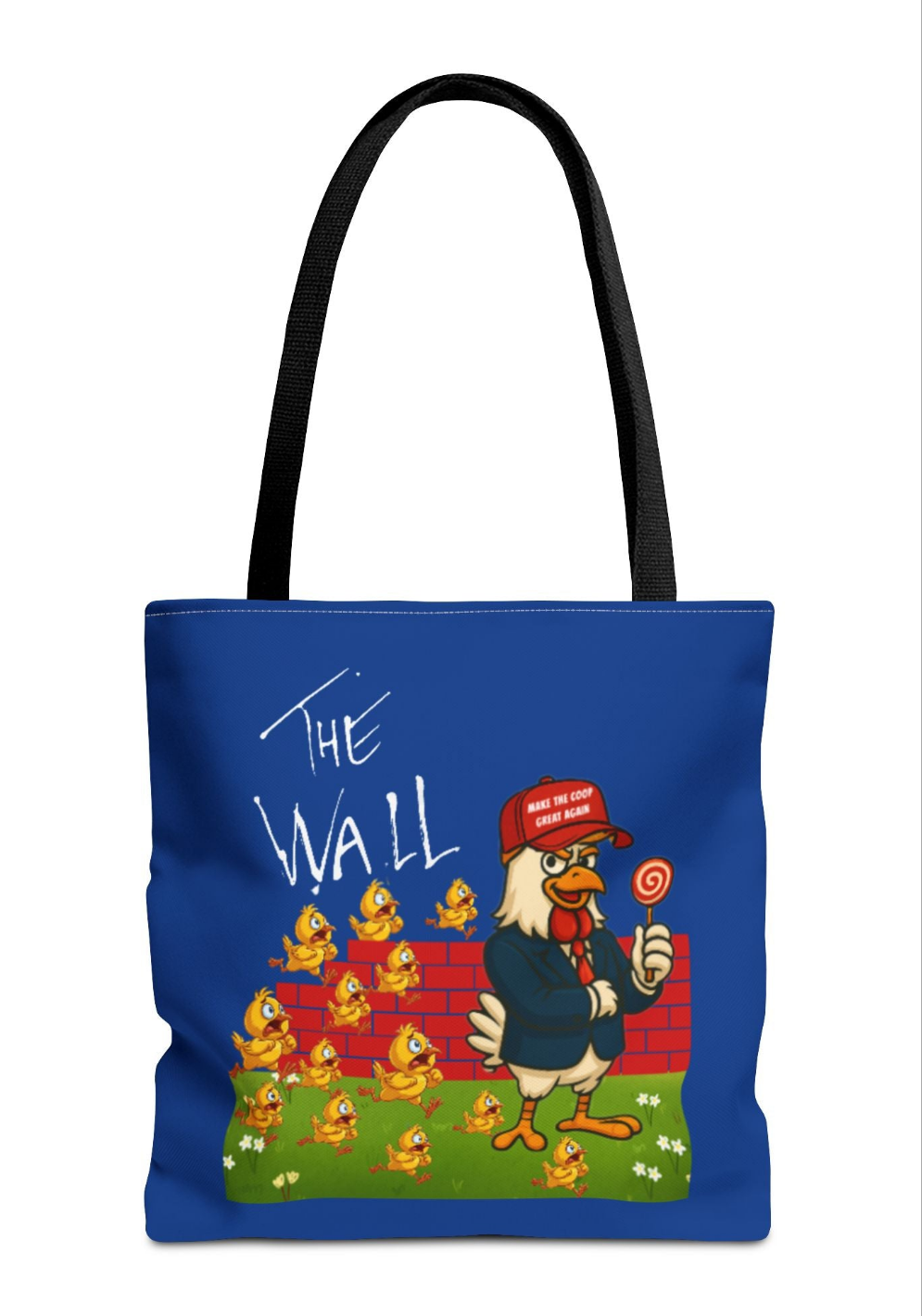 Another Chick Thru The Wall Tote Bag – Funny Political Chicken Graphic | Durable Eco-Friendly Canvas Shopper for Everyday Use