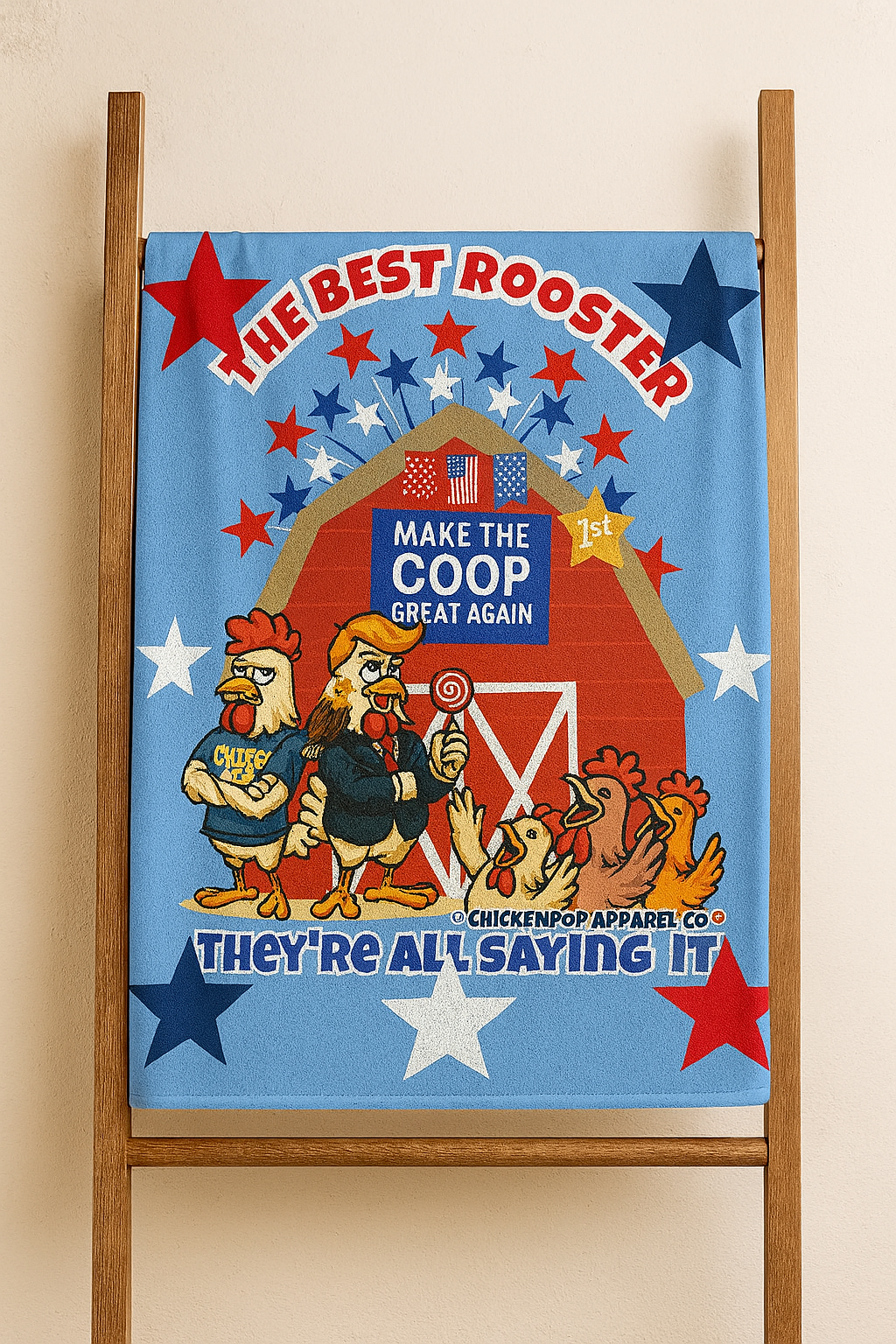 The Best Rooster Blanket – Make the Coop Great Again | Funny Chicken Throw Blanket for Adults – Cozy, Patriotic & Hilarious Gift