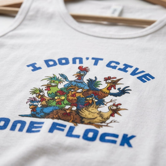 I Donβt Give One Flock Tank Top β Savage Chicken Graphic, Funny Unisex Summer Shirt, Big Chick Energy Tank