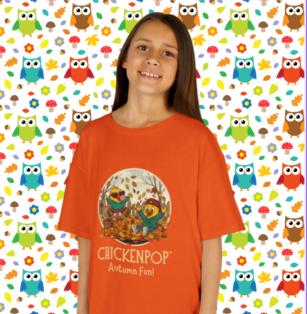 Kids Tee - Lil’ Cluckers 'Autumn Fun' ChickenPop Shirt