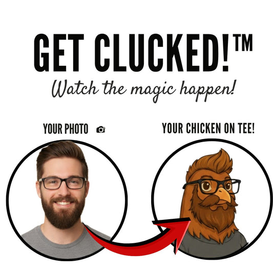 Your Photo. Our Art. Your Shirt. (Get Clucked!™) Turn Into A Chicken Tee - Chickenpop Apparel Company
