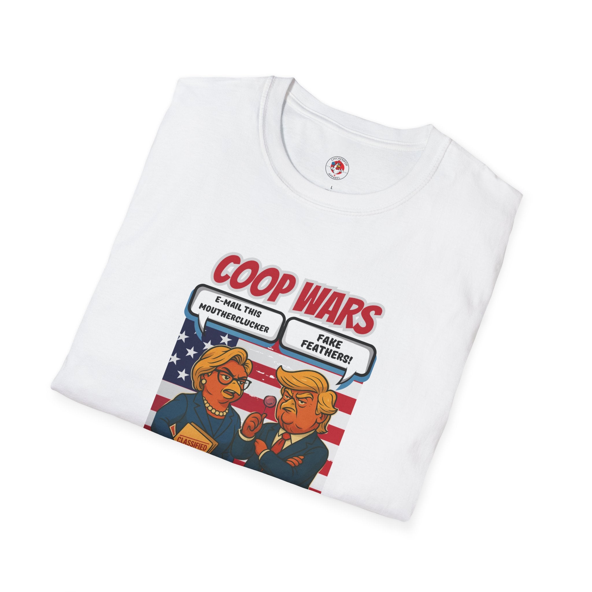 Coop Wars™ Tee – Hilaregg Cluckton vs. Cock-a-Doodle-Don | Political Chicken Fight Shirt
