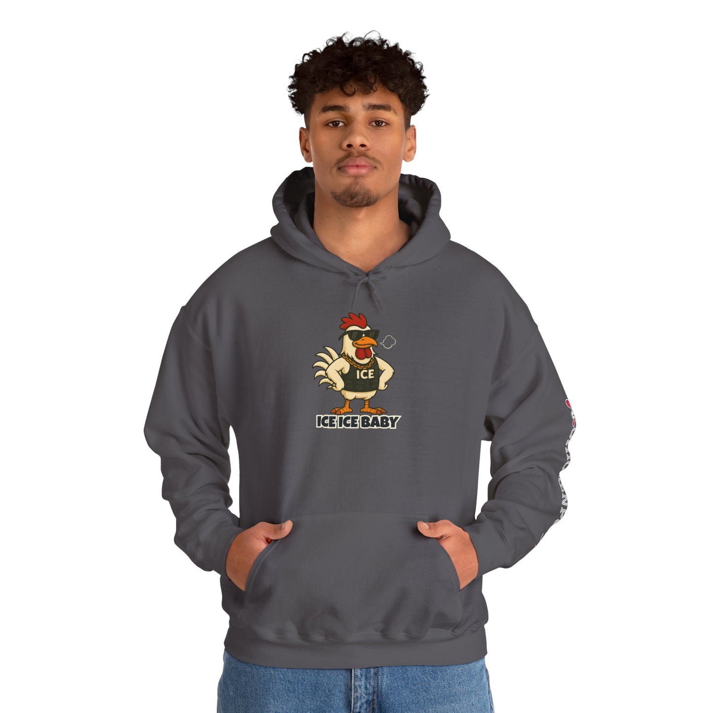 🧊 ICE ICE BABY Funky Chicken Agent Hoodie – Coop Daddy Parody Hoodie for Music & Poultry Fans