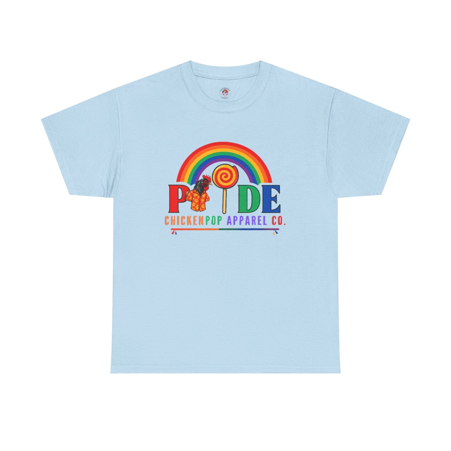 Pride Rainbow Lollipop T-Shirt — "PRIDE" ChickenPop Apparel Co. Graphic Tee
