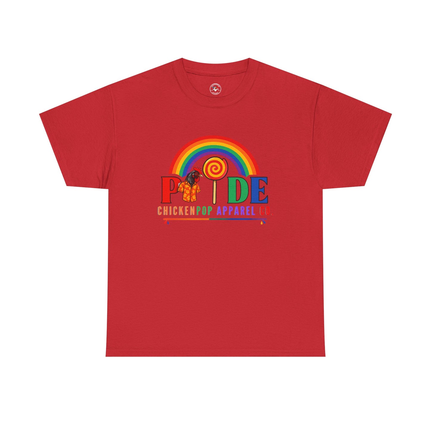 Pride Rainbow Lollipop T-Shirt — "PRIDE" ChickenPop Apparel Co. Graphic Tee
