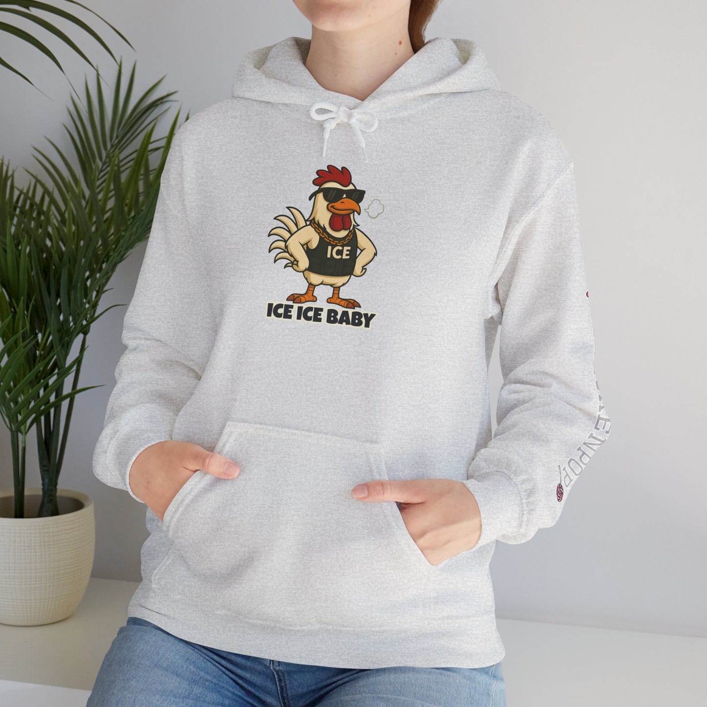🧊 ICE ICE BABY Funky Chicken Agent Hoodie – Coop Daddy Parody Hoodie for Music & Poultry Fans