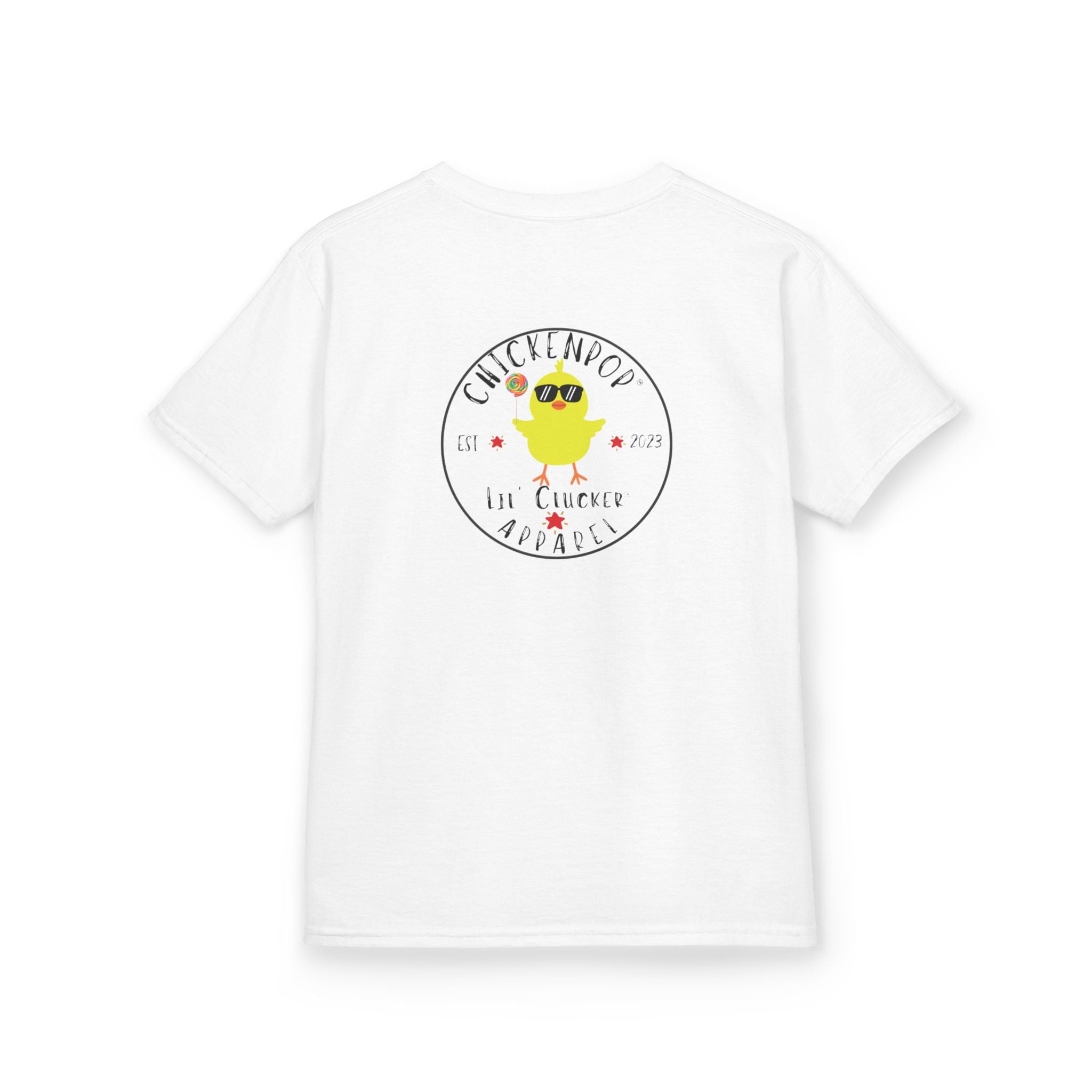 Lil’ Cluckers Original ChickenPop Logo Kids Tee – Fun Kids Graphic T-Shirt | Cute Cartoon Chicken Shirt for Boys & Girls
