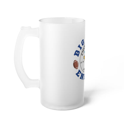 Frosted Glass Beer Mug - BIG RICH ENERGY Design for Tailgating & Celebrations