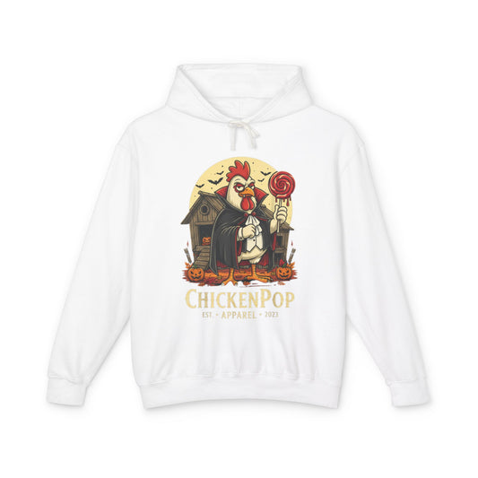ChickenPop Vampire Rooster Halloween Hoodie Unisex w/o pouch. Perfect For Fall