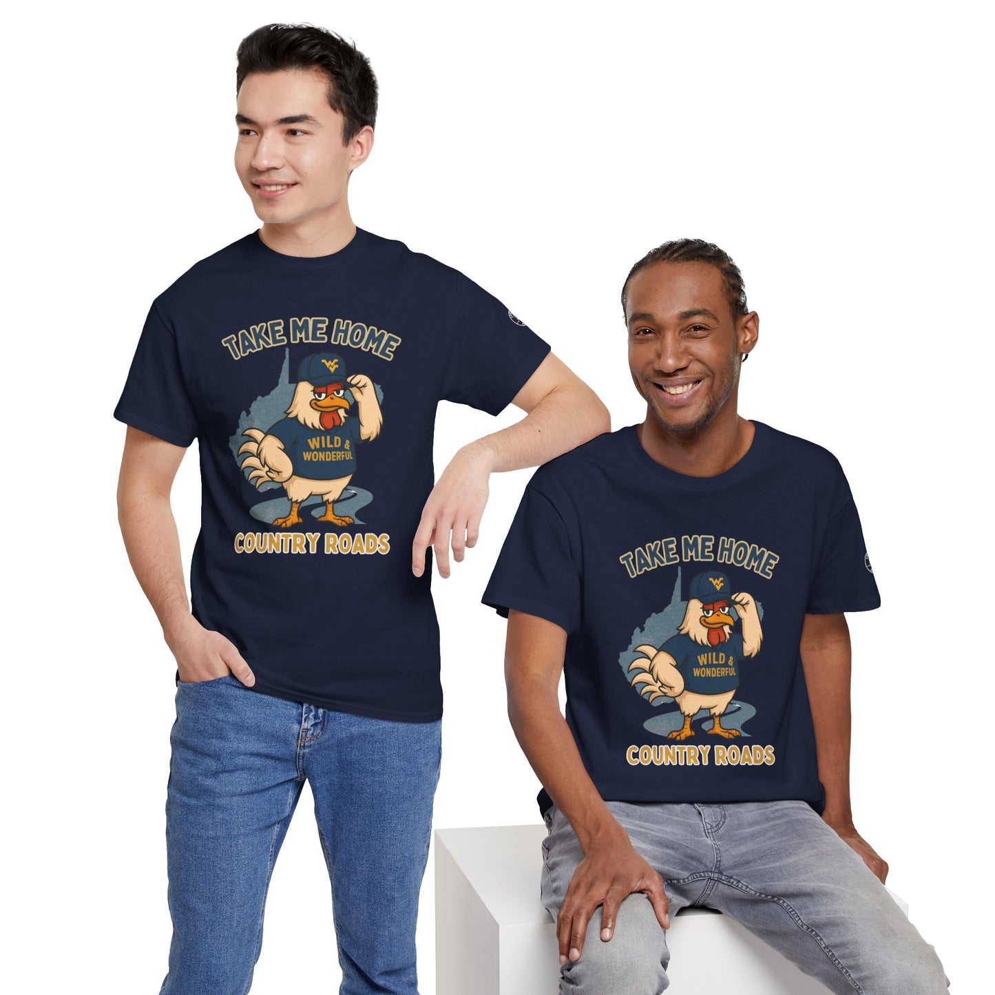Take Me Home Country Roads WV Coop Daddy Tee – Funny West Virginia Rooster Shirt