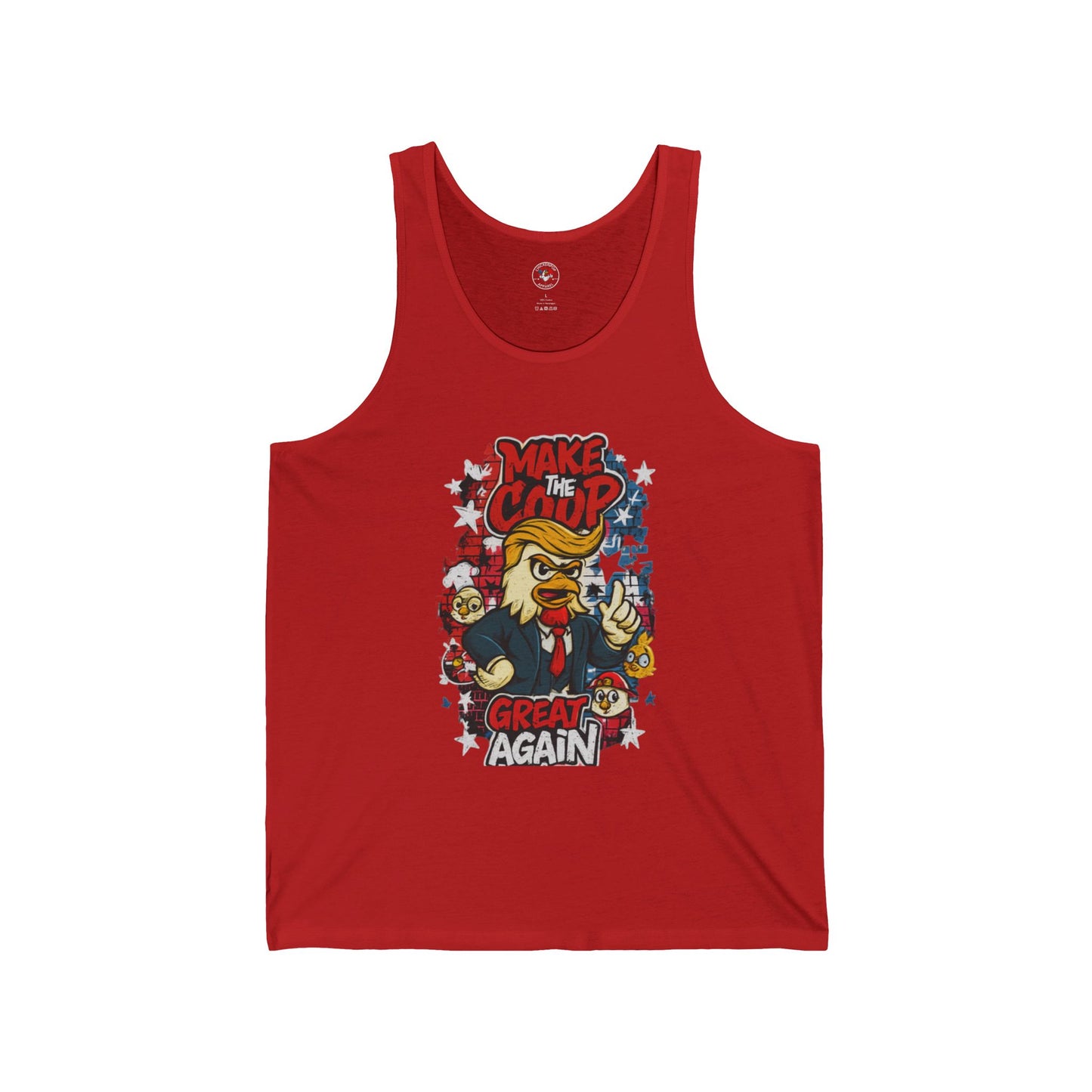 Make the Coop Great Again Ribbed Tank – Cock-a-Doodle-Don Presidential  Poultry 🐔🍹