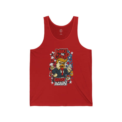 Make the Coop Great Again Ribbed Tank – Cock-a-Doodle-Don Presidential  Poultry 🐔🍹