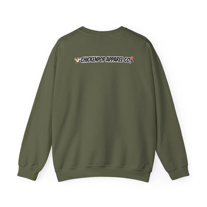 Like A Genius Crewneck Sweatshirt – Funny Political Graphic Pullover | Unisex Heavy Blend with ChickenPop Logo | Ethically Made & Cozy Cold-Weather Humor