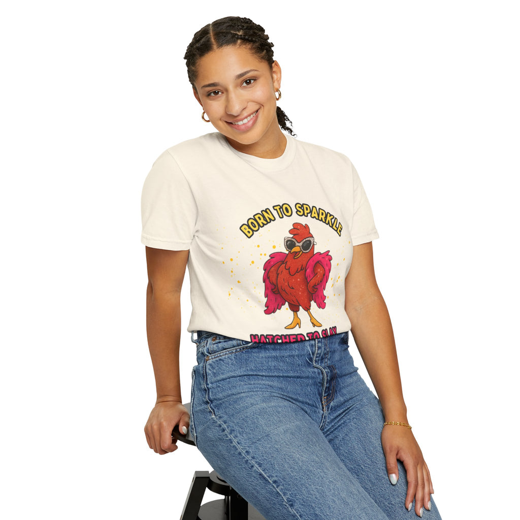 Pride LGBTQ Born to Sparkle Rooster T-Shirt — Hatched to Slay Graphic Tee
