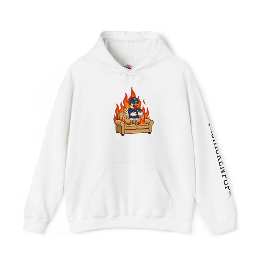 Big Rich Energy Couch Burning Shirt | Funny WVU Mountaineers Football Coach Hoodie | Morgantown Tradition Apparel