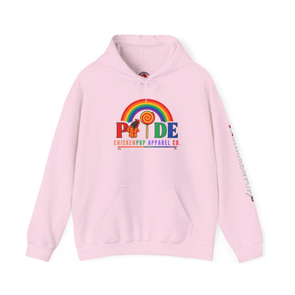 Pride Month Hoodie – ChickenPop Apparel | Rainbow Logo with Coop Daddy – Unisex LGBTQ+ Sweatshirt