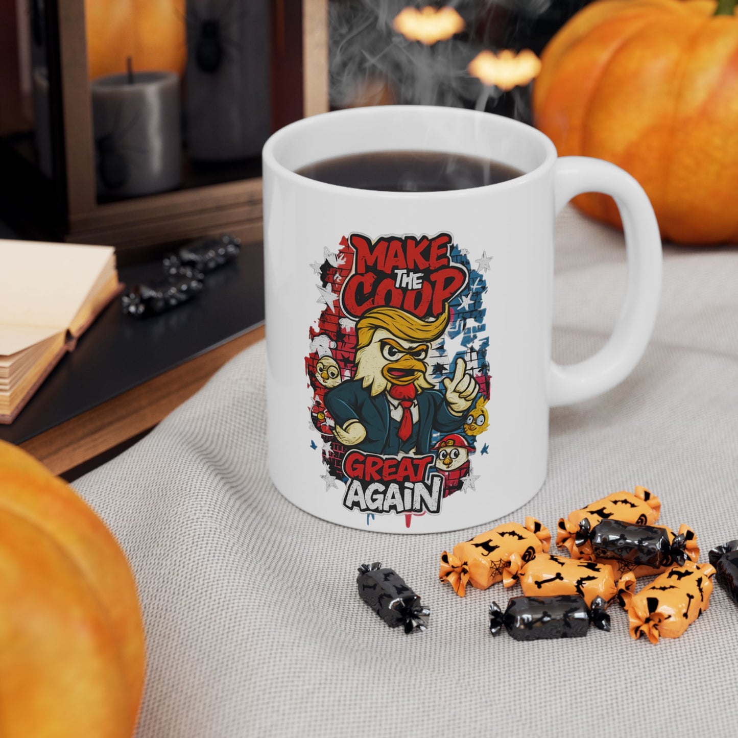 Make the Coop Great Again Ceramic Mug – Cock-a-Doodle-Don Edition