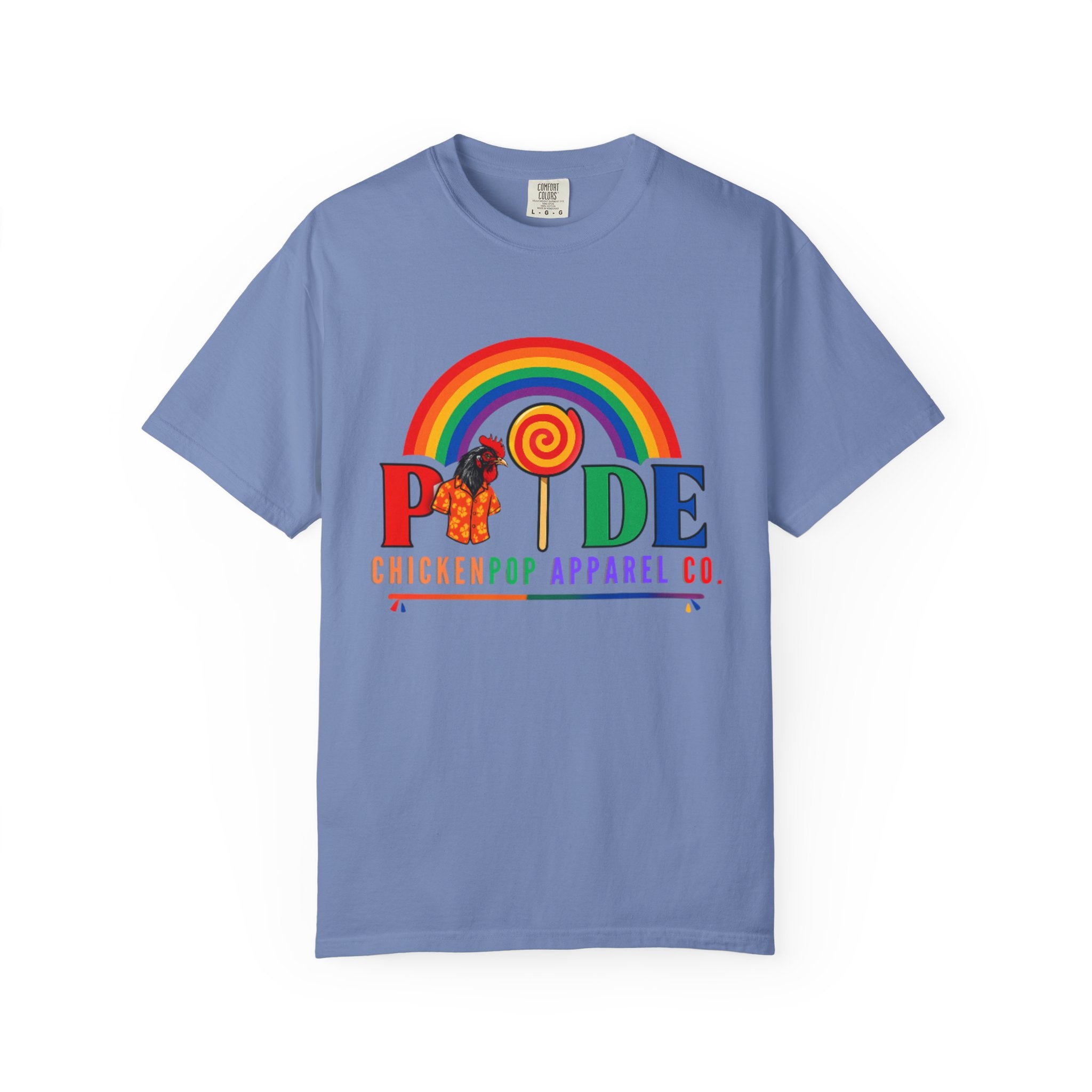 Pride Rainbow Lollipop T-Shirt — "PRIDE" ChickenPop Apparel Co. Graphic Tee