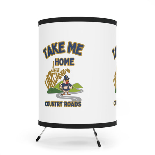 Coop Daddy Country Roads Lamp – WV Rooster Decor with 360° Print
