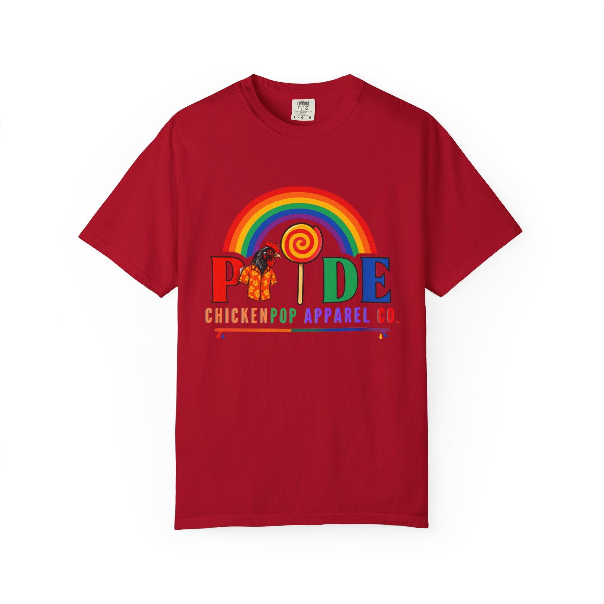 Pride Rainbow Lollipop T-Shirt — "PRIDE" ChickenPop Apparel Co. Graphic Tee