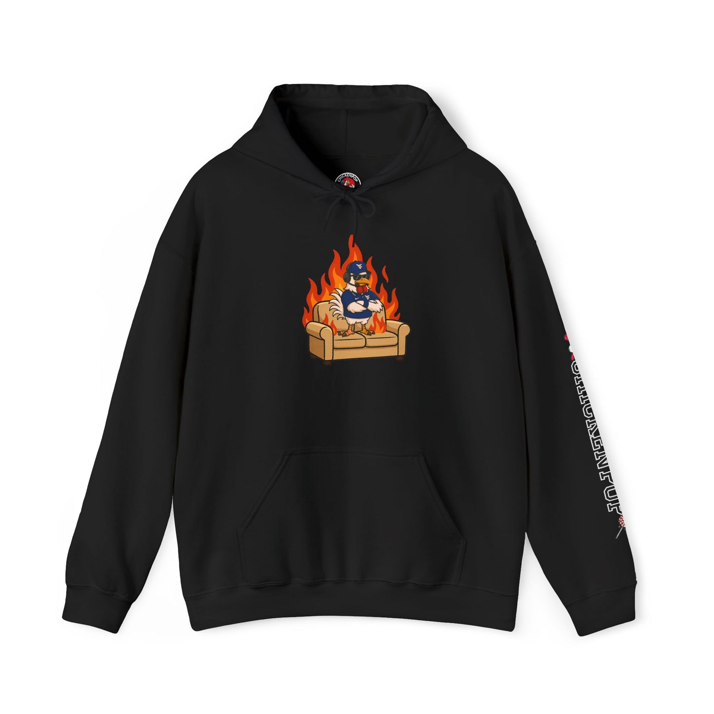 Big Rich Energy Couch Burning Shirt | Funny WVU Mountaineers Football Coach Hoodie | Morgantown Tradition Apparel