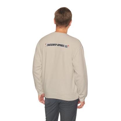 Like A Genius Crewneck Sweatshirt – Funny Political Graphic Pullover | Unisex Heavy Blend with ChickenPop Logo | Ethically Made & Cozy Cold-Weather Humor