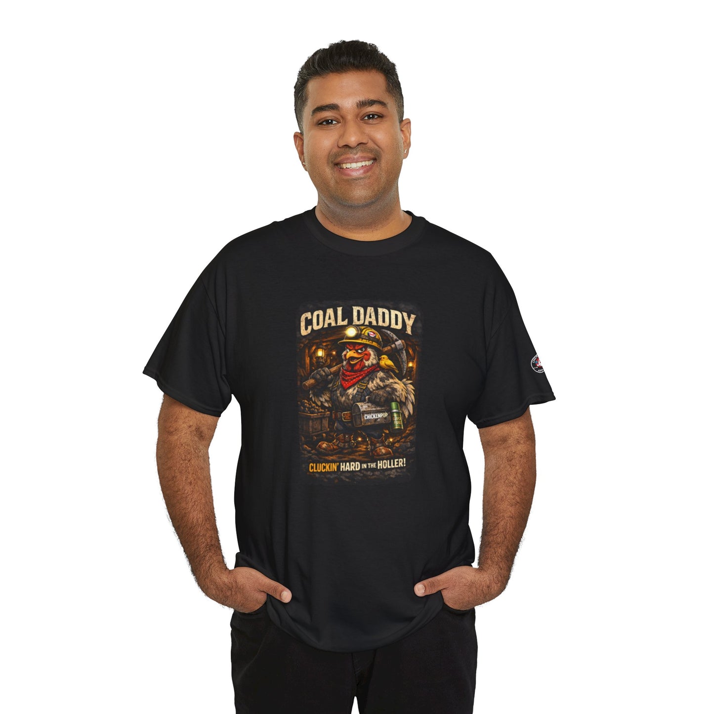 Coal Daddy “Cluckin’ Hard in the Holler” T-Shirt – Coop Daddy Underground Edition Black Graphic Tee | ChickenPop Apparel