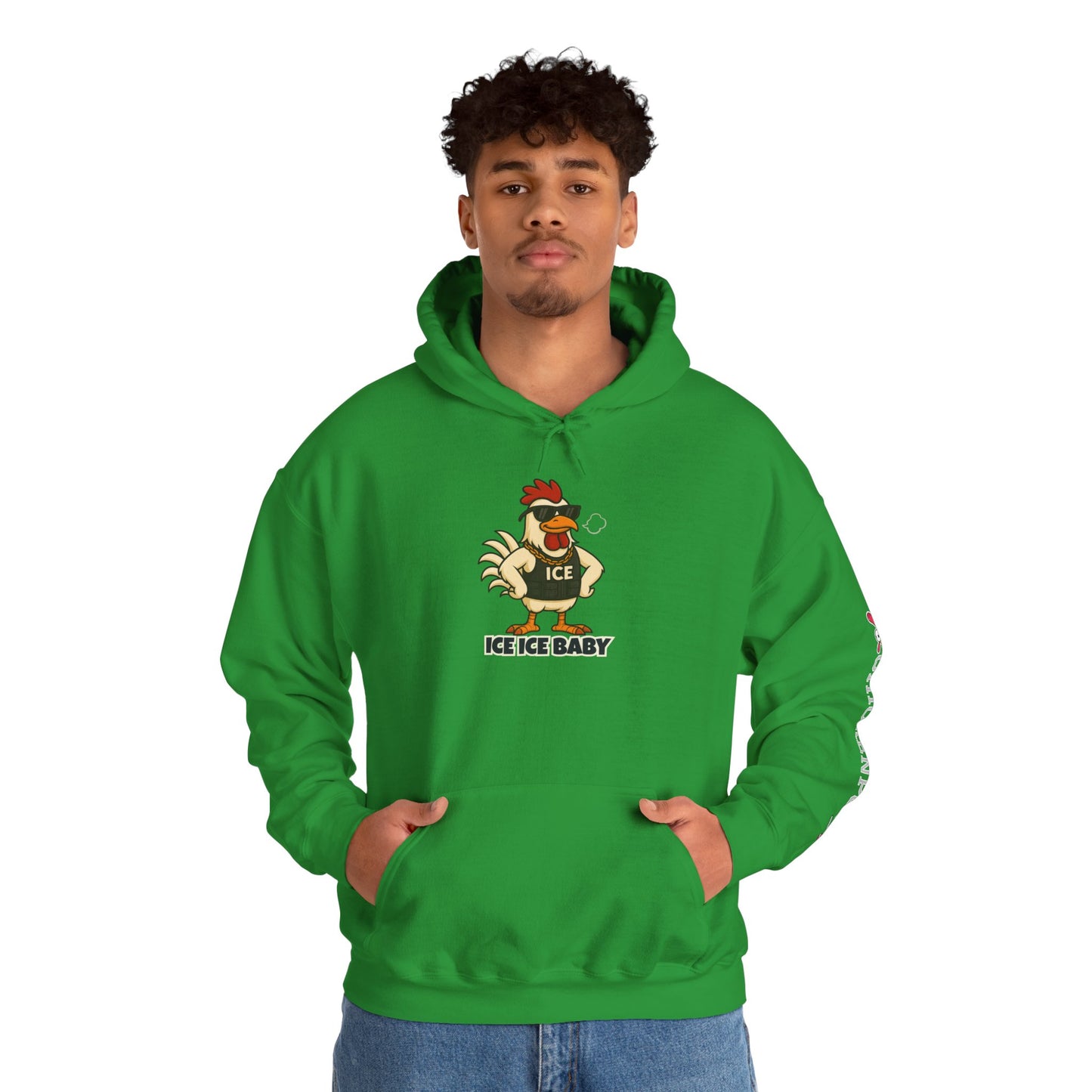 🧊 ICE ICE BABY Funky Chicken Agent Hoodie – Coop Daddy Parody Hoodie for Music & Poultry Fans