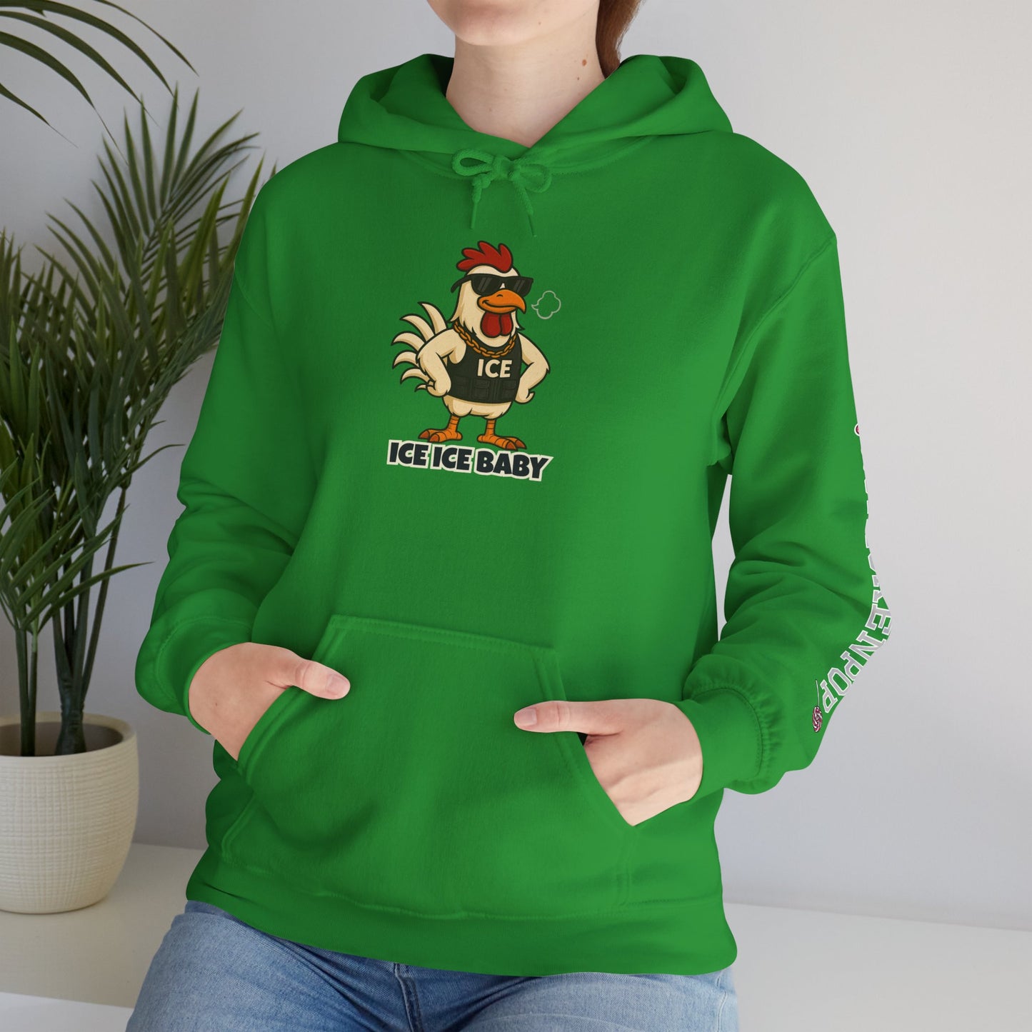 🧊 ICE ICE BABY Funky Chicken Agent Hoodie – Coop Daddy Parody Hoodie for Music & Poultry Fans