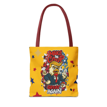 Make the Coop Great Again Tote Bag, Funny Tote Bag, Political Humor Bag, Gift for Movers and Shakers, Yellow Tote, Election Day Accessory