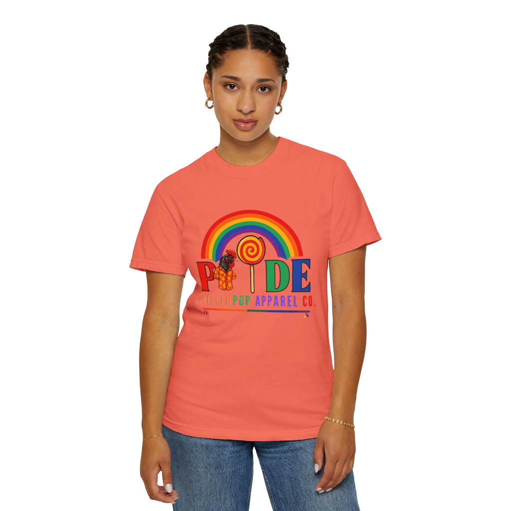 Pride Rainbow Lollipop T-Shirt — "PRIDE" ChickenPop Apparel Co. Graphic Tee