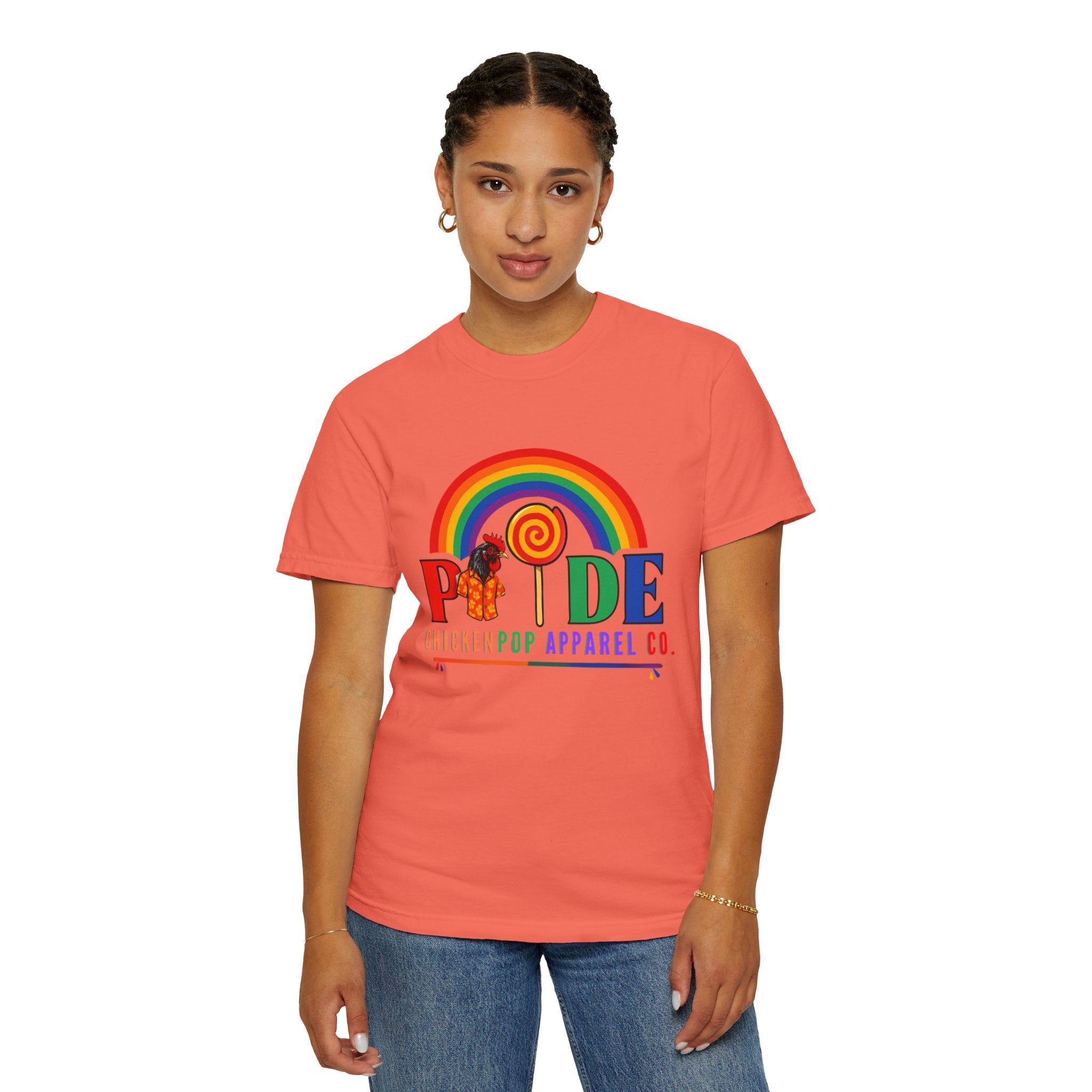Pride Rainbow Lollipop T-Shirt — "PRIDE" ChickenPop Apparel Co. Graphic Tee