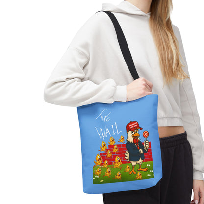 Another Chick Thru The Wall Tote Bag – Funny Political Chicken Graphic | Durable Eco-Friendly Canvas Shopper for Everyday Use