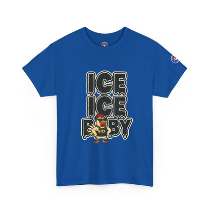 ICE ICE BABY Funny Chicken T-Shirt – Coop Daddy Parody Tee for Music & Poultry Fans