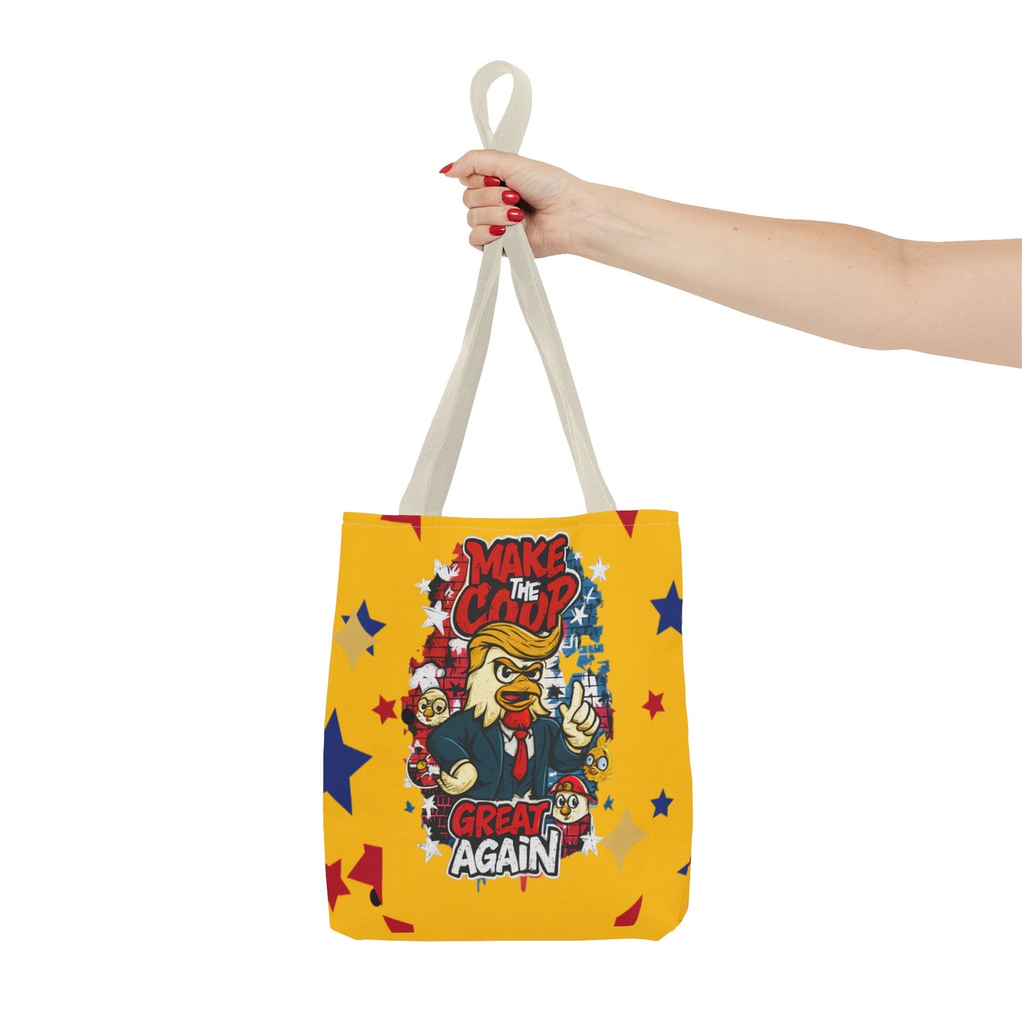 Make the Coop Great Again Tote Bag, Funny Tote Bag, Political Humor Bag, Gift for Movers and Shakers, Yellow Tote, Election Day Accessory