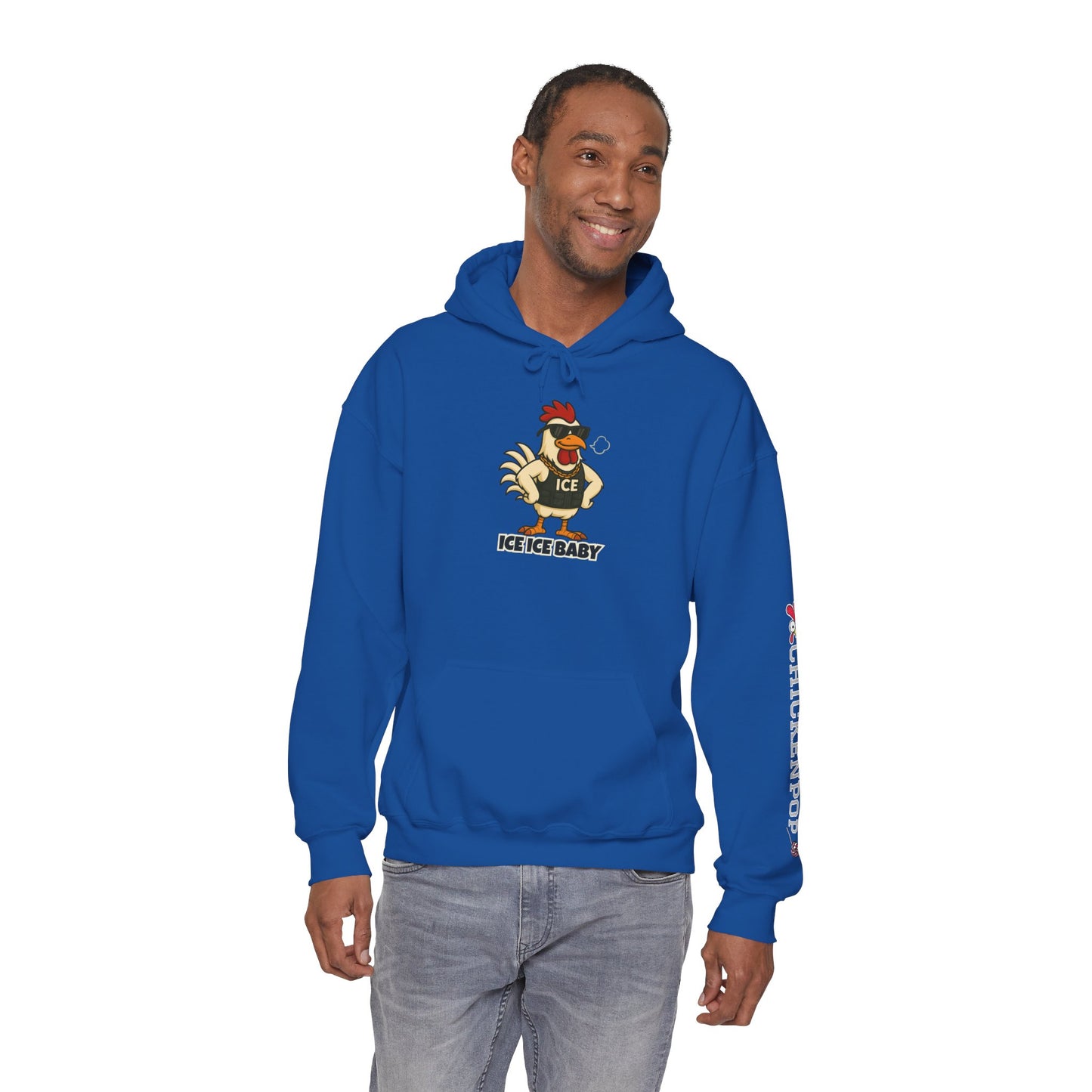 🧊 ICE ICE BABY Funky Chicken Agent Hoodie – Coop Daddy Parody Hoodie for Music & Poultry Fans