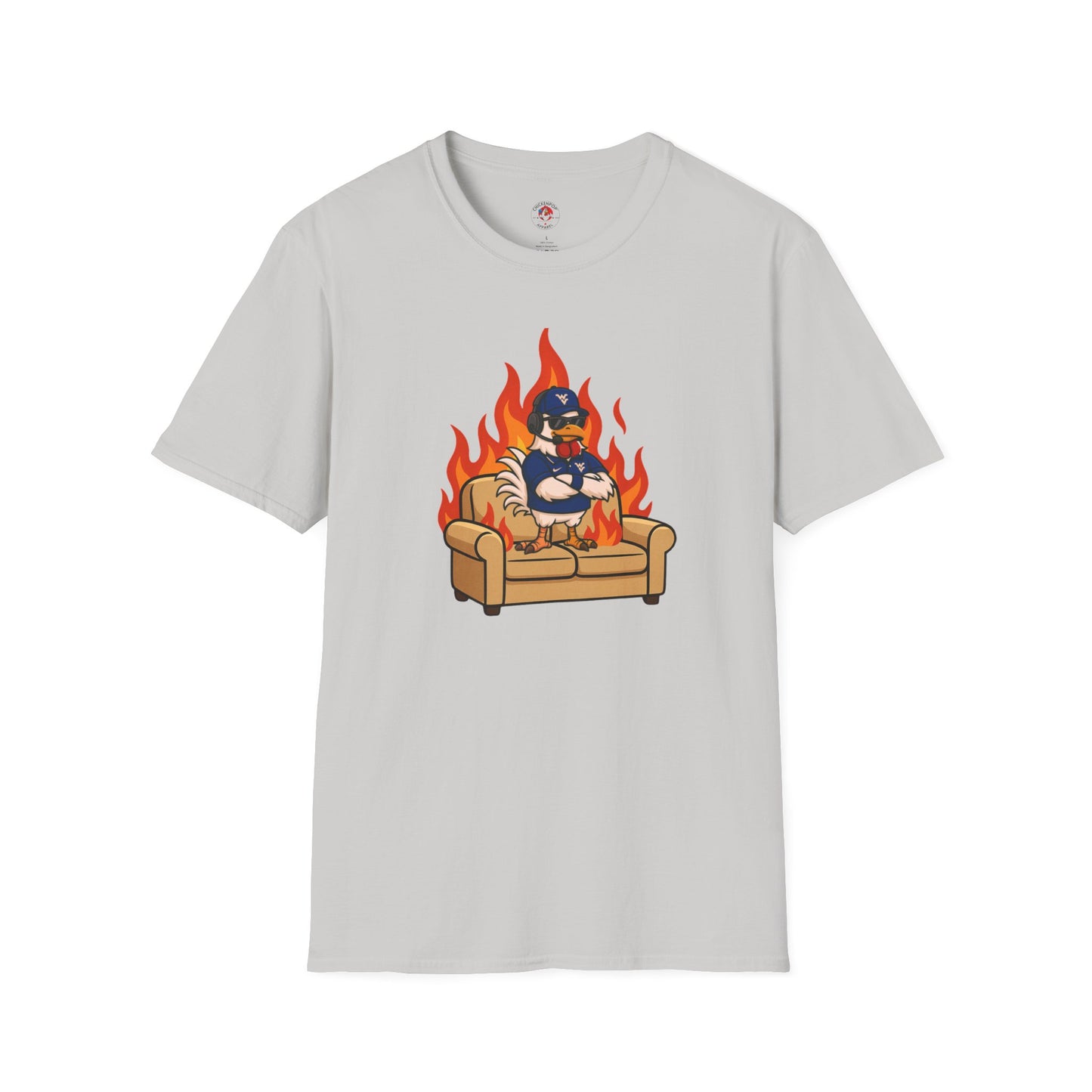 Big Rich Energy Couch Burning Shirt | Funny WVU Mountaineers Football Coach Tee | Morgantown Tradition Apparel