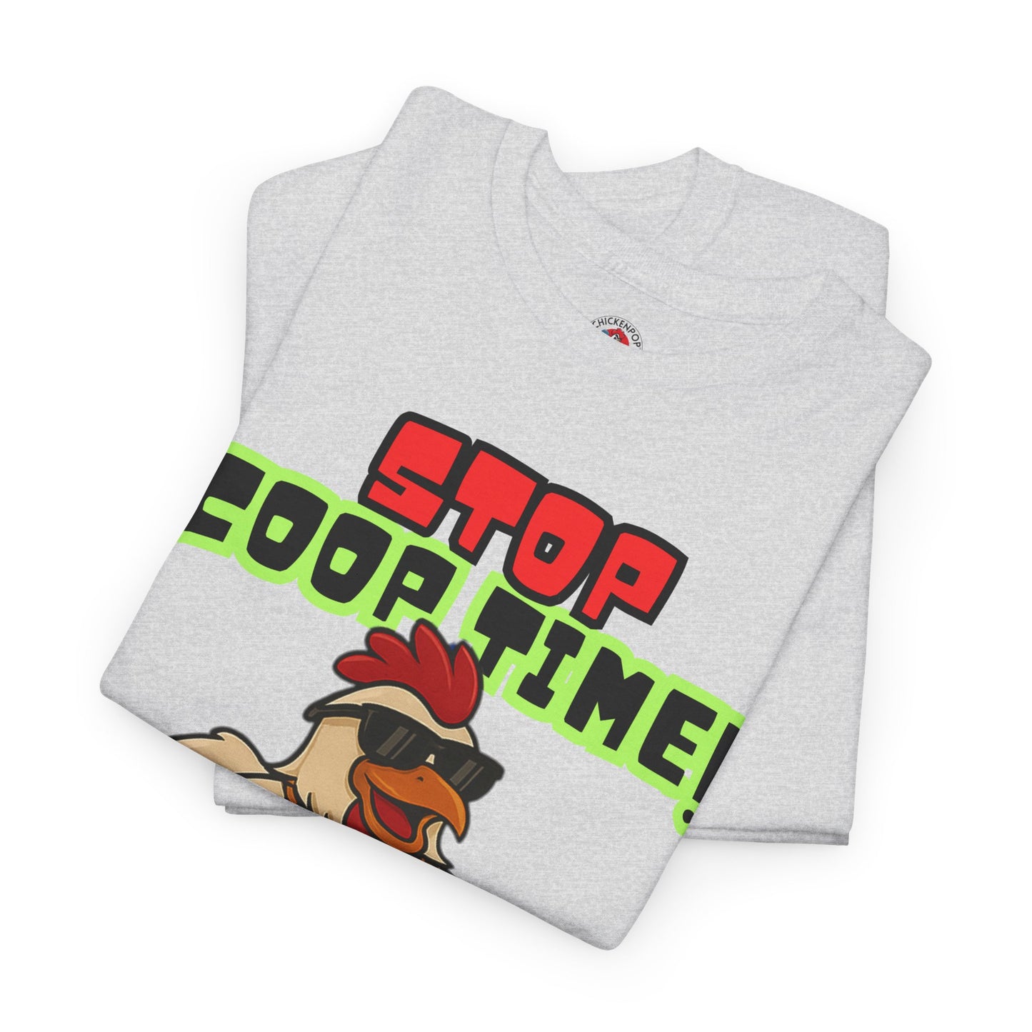 Stop COOP TIME! Funny Chicken T-Shirt – MC Coop Daddy 90s Hip Hop Parody Tee | Unisex Heavy Cotton | ChickenPop Apparel