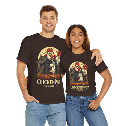 ChickenPop Sucker For a Pop Vampire Rooster Halloween T-Shirt – Funny Spooky Graphic Tee for Fall & Costume Season