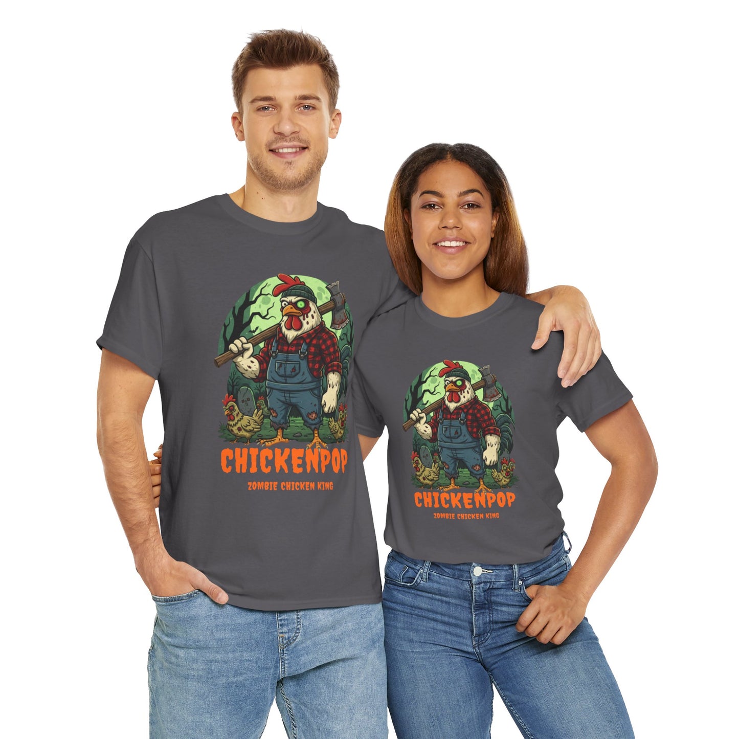 Zombie Chicken King Halloween Shirt – Funny Spooky T-Shirt