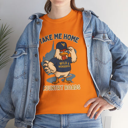 Take Me Home Country Roads WV Coop Daddy Tee – Funny West Virginia Rooster Shirt