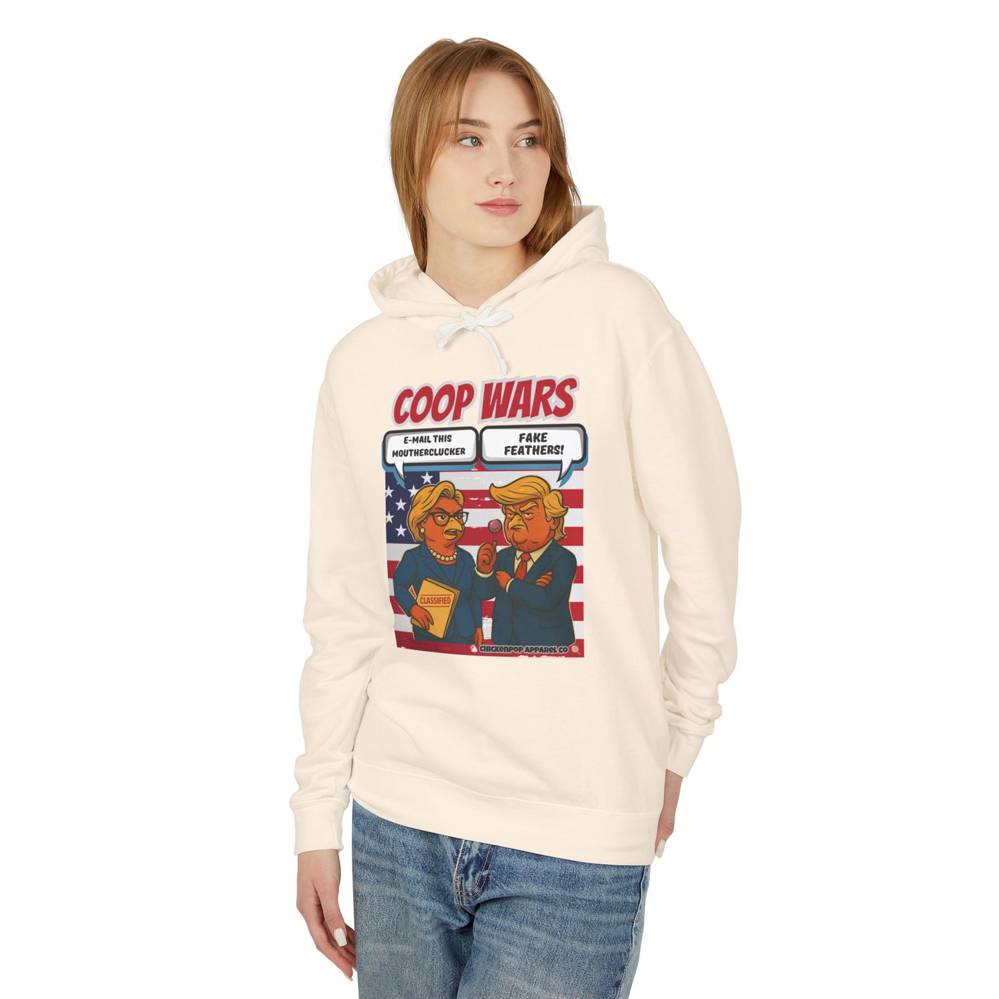 Coop Wars Hoodie – Funny Political Graphic Pullover | Unisex Relaxed Fit | Ethically Made & OEKO-TEX Certified Streetwear