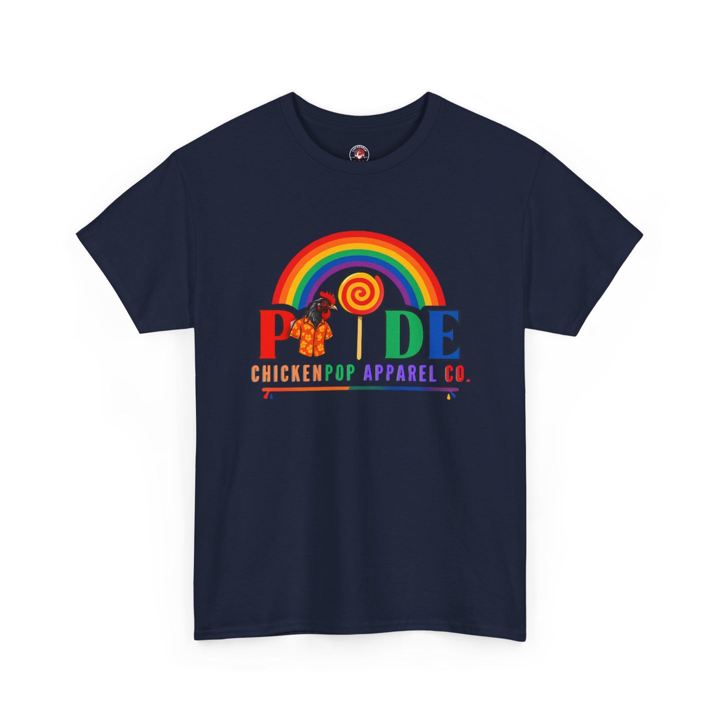 Pride Rainbow Lollipop T-Shirt — "PRIDE" ChickenPop Apparel Co. Graphic Tee