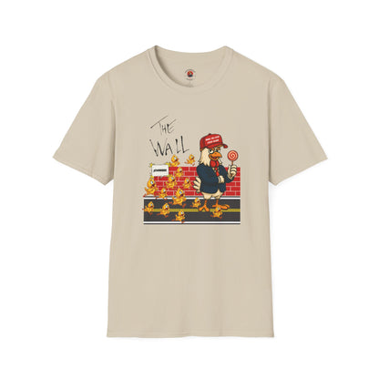 Another Chick Thru The Wall | Funny Political Chicken Graphic Tee – Cock-a-Doodle-Don Collection