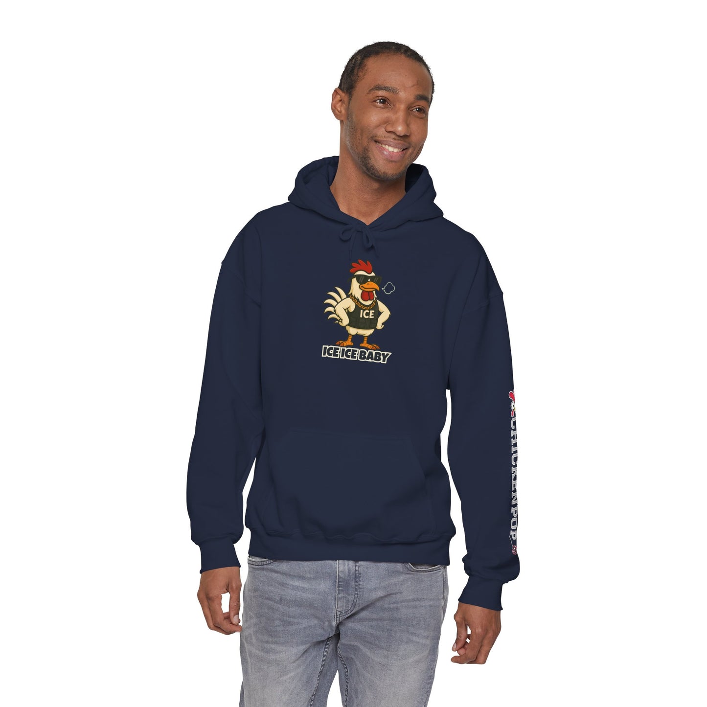 🧊 ICE ICE BABY Funky Chicken Agent Hoodie – Coop Daddy Parody Hoodie for Music & Poultry Fans