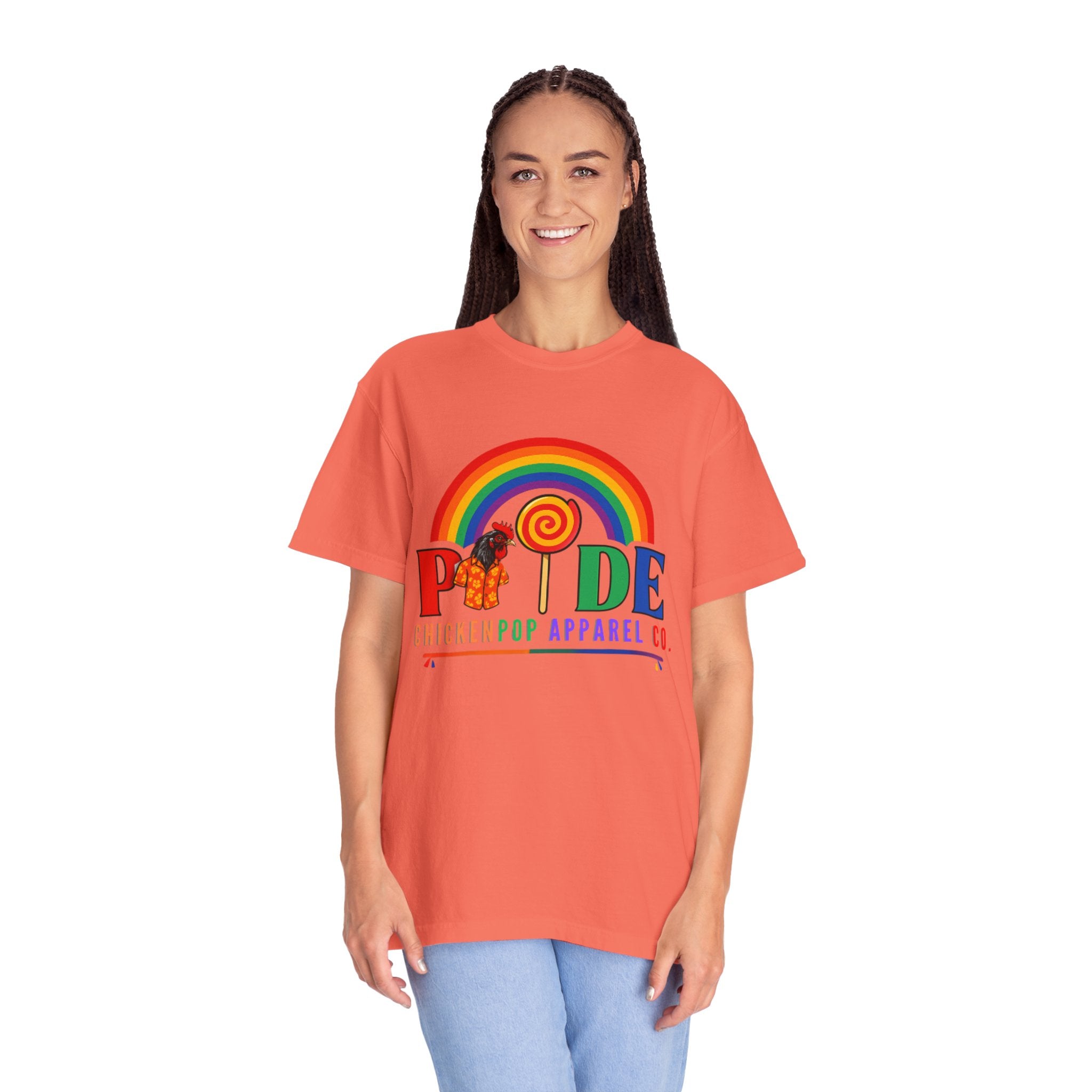 Pride Rainbow Lollipop T-Shirt — "PRIDE" ChickenPop Apparel Co. Graphic Tee
