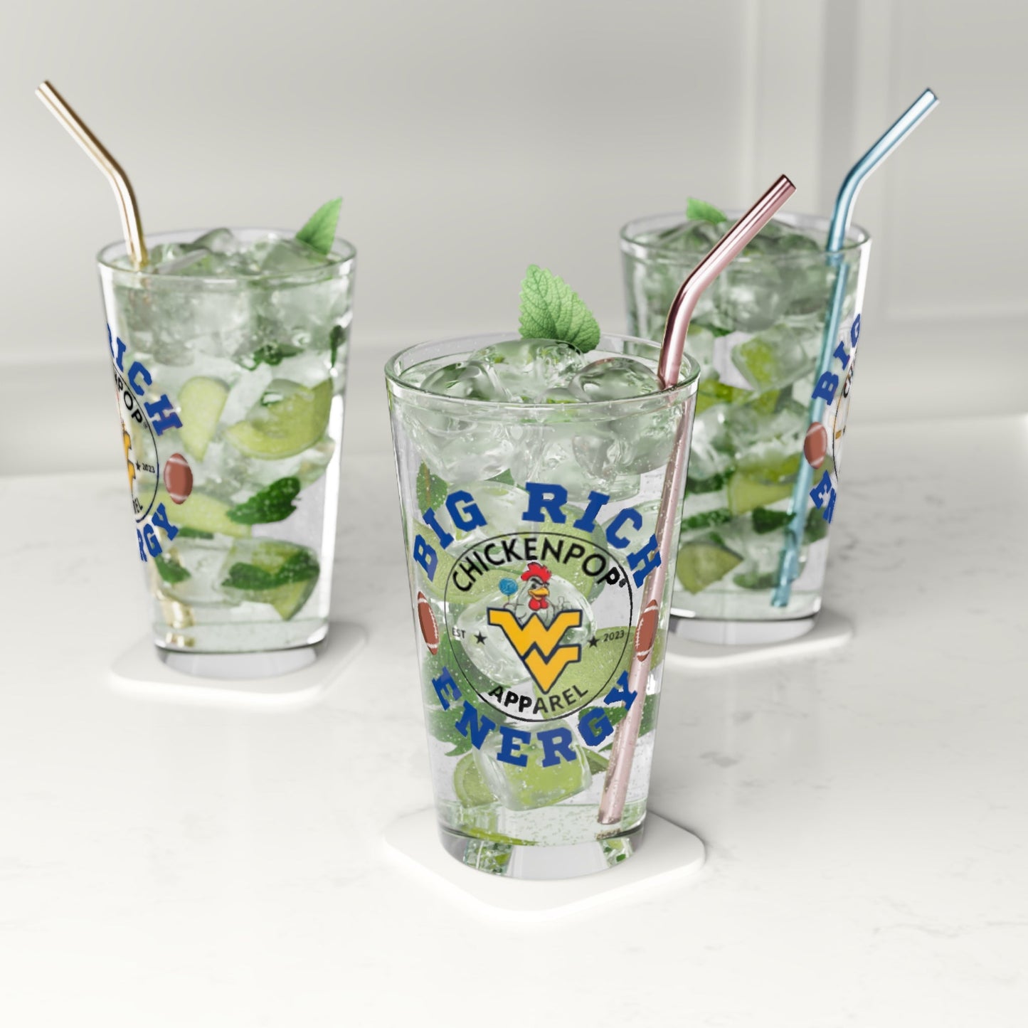 Big Rich Energy Pint Beer Glass– How Real 'Eers Drink Their Beers!